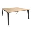 Bureau double STEELY - L120 cm - Double face Depart - Pieds carbone - plateau imitation Chêne clair