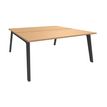 Bureau double STEELY - L140 cm - Double face Depart - Pieds carbone - plateau imitation Hêtre