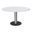 Table de réunion ronde - diam 100 cm - pieds tulipe alu - plateau blanc perle