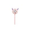 8422593119563-Crayon pompon monstre rose avec visage brodé trois yeux et cornes en feutre - look amusant Back2Fun--0