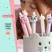8422593119891-Duo de stylos effaçables bleus 0,5 mm Back2Fun - têtes chat et tigre - design kawai--7