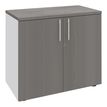 Burocean PRO - storage cabinet - 1 planken - 2 deuren - wit, grijs eiken