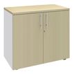 Burocean PRO - storage cabinet - 1 planken - 2 deuren - wit, esdoornbruin