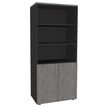 Burocean PRO - Boekenkast - 4 planken - 2 deuren - antraciet, grijs eiken