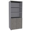 Burocean PRO - Boekenkast - 4 planken - 2 deuren - aluminium, grijs eiken