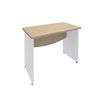 Bureau droit DUAL - L80 - Pieds blanc - plateau imitation Chêne clair