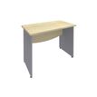 Bureau droit DUAL - L80 - Pieds Alu - plateau imitation Erable