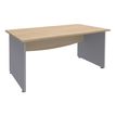 Bureau droit DUAL - L120 - Pieds Alu - plateau imitation Chêne clair