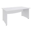 Bureau droit DUAL - L160 - Pieds blanc - plateau blanc