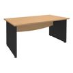 Bureau droit DUAL - L120 - Pieds Anthracite - plateau imitation Hêtre
