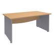 Bureau droit DUAL - L180 - Pieds Alu - plateau imitation Hêtre