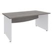 Bureau droit DUAL - L160 - Pieds blanc - plateau imitation Chêne gris