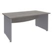 Bureau droit DUAL - L120 - Pieds Alu - plateau imitation Chêne gris
