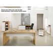 Bureau bois SLIVER - 190 cm - Pieds panneaux - Chêne fil et blanc