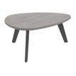 Table basse galet - L100xH42xP90/80 - pied carbone - plateau imitation chêne gris