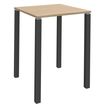 Table Lounge 4 pieds - L80xH105xP80 cm - Pied carbone - plateau imitation chêne clair