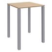 Table Lounge 4 pieds - L80xH105xP80 cm - Pied alu - plateau imitation chêne clair
