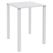 Table Lounge 4 pieds - L80xH105xP80 cm - Pied blanc - plateau blanc perle