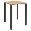 Table Lounge 4 pieds - L80xH105xP80 cm - Pied carbone - plateau imitation hêtre
