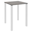 Table Lounge 4 pieds - L80xH105xP80 cm - Pied blanc - plateau imitation chêne gris