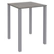 Table Lounge 4 pieds - L80xH105xP80 cm - Pied alu - plateau imitation chêne gris