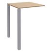 Table Lounge 2 Pieds - L80xH105xP80 cm - Pieds alu - plateau imitation chêne clair