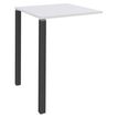 Table Lounge 2 Pieds - L80xH105xP80 cm - Pieds carbonne - plateau blanc perle