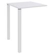 Table Lounge 2 Pieds - L80xH105xP80 cm - Pieds blanc - plateau blanc perle