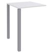 Table Lounge 2 Pieds - L80xH105xP80 cm - Pieds alu - plateau blanc perle
