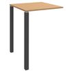 Table Lounge 2 Pieds - L80xH105xP80 cm - Pieds carbonne - plateau imitation hêtre