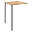 Table Lounge 2 Pieds - L80xH105xP80 cm - Pieds alu - plateau imitation hêtre