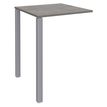 Table Lounge 2 Pieds - L80xH105xP80 cm - Pieds alu - plateau imitation chêne gris