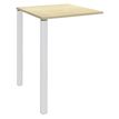 Table Lounge 2 Pieds - L80xH105xP80 cm - Pieds blanc - plateau imitation érable