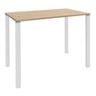 Table Lounge 4 pieds - L140xH105xP80 cm - Pied blanc - plateau imitation chêne clair