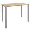 Table Lounge 4 pieds - L140xH105xP80 cm - Pied alu - plateau imitation chêne clair