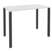 Table Lounge 4 pieds - L120xH105xP80 cm - Pied carbone - plateau blanc perle