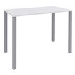 Table Lounge 4 pieds - L120xH105xP80 cm - Pied alu - plateau blanc perle
