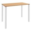 Table Lounge 4 pieds - L140xH105xP80 cm - Pied blanc - plateau imitation hêtre