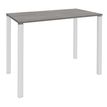 Table Lounge - L120xH105xP60 cm - 4 Pieds blancs - plateau imitation chêne gris