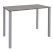 Table Lounge - L140xH105xP60 cm - 4 Pieds alu - plateau imitation chêne gris