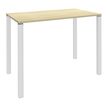 Table Lounge - L140xH105xP60 cm - 4 Pieds blancs - plateau imitation érable