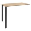 Table Lounge 2 Pieds - L140xH105xP80 cm - Pieds carbonne - plateau imitation chêne clair