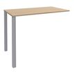 Table Lounge 2 Pieds - L120xH105xP80 cm - Pieds alu - plateau imitation chêne clair