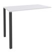 Table Lounge - L140xH105xP60 cm - 2 Pieds carbone - plateau blanc perle
