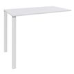 Table Lounge - L120xH105xP60 cm - 2 Pieds blancs - plateau blanc perle