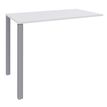 Table Lounge - L140xH105xP60 cm - 2 Pieds alu - plateau blanc perle