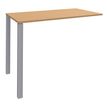 Table Lounge - L140xH105xP60 cm - 2 Pieds alu - plateau imitation hêtre