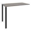Table Lounge - L140xH105xP60 cm - 2 Pieds carbone - plateau imitation chêne gris