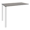 Table Lounge 2 Pieds - L140xH105xP80 cm - Pieds blanc - plateau imitation chêne gris
