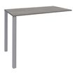Table Lounge - L140xH105xP60 cm - 2 Pieds alu - plateau imitation chêne gris